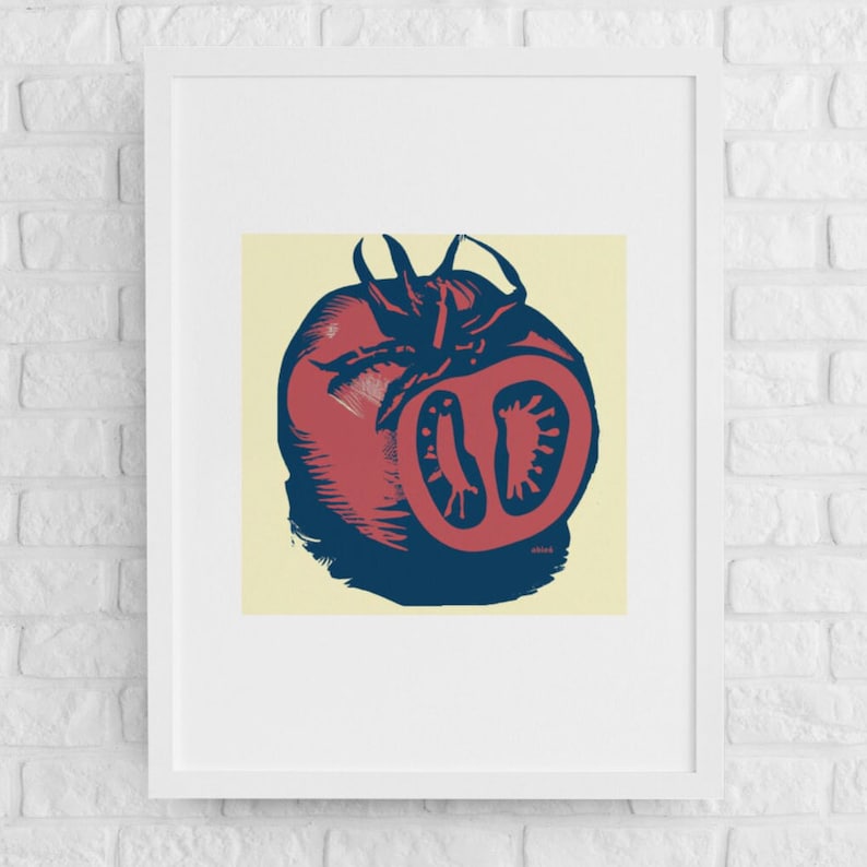 Vegetable Art Prints Kitchen Wall Art Decor Set of 3 Food Art Prints Gift for Vegan / Gardener Signed Limited Edition UNFRAMED Heirloom Tomato