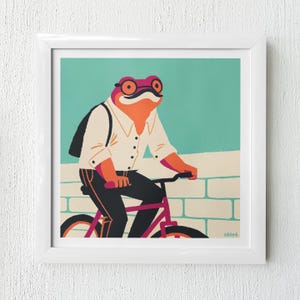 hipster frog art