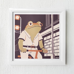 indie frog cycling print