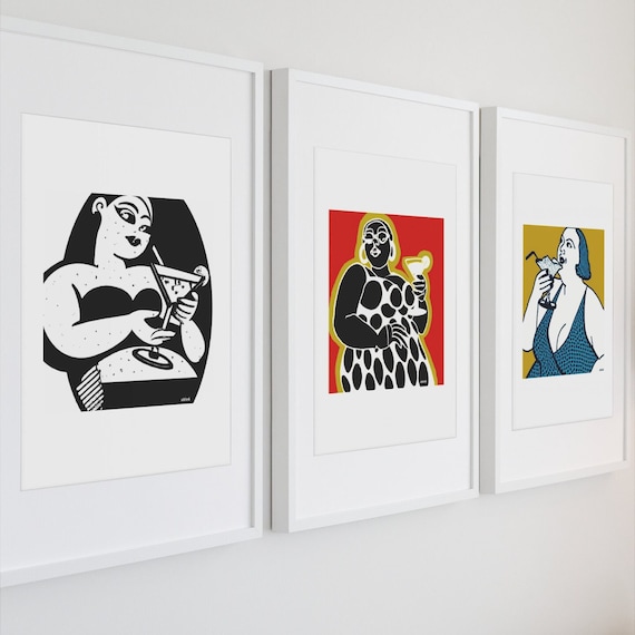 Big Girl Bar Art Print: Body Positive Illustration