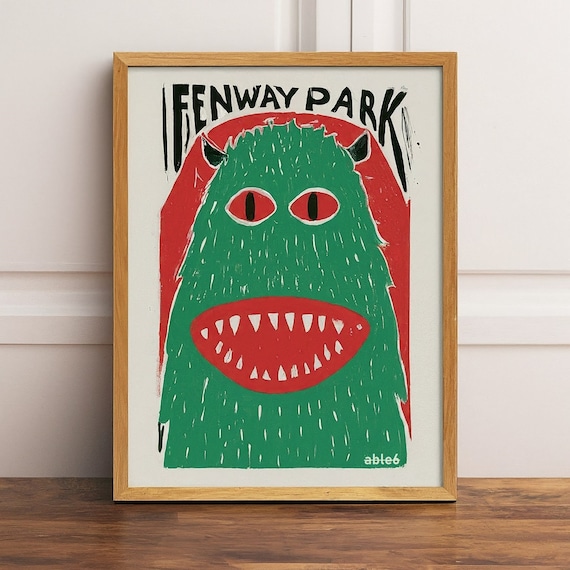 Fenway Park Green Monster Art Print: Boston Red Sox Gift - Etsy