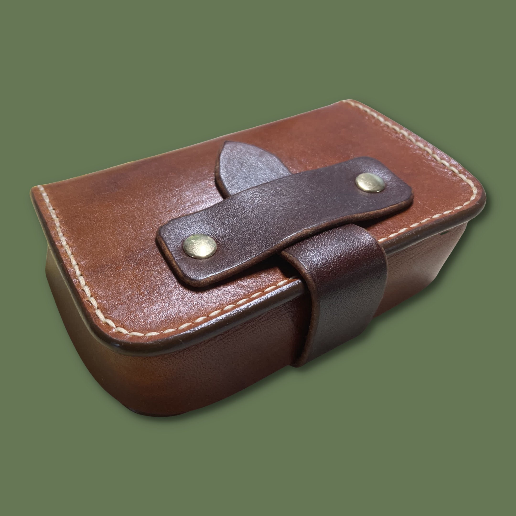 Classic Leather Fly Box. 3x5 Light Brown 