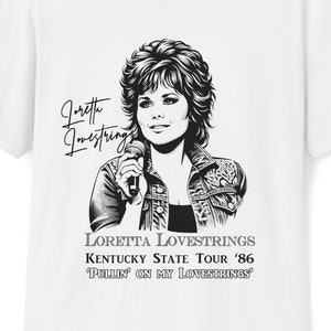 Vintage Loretta Lovestrings 1986 Kentucky State Tour Commemorative Country Music T-Shirt