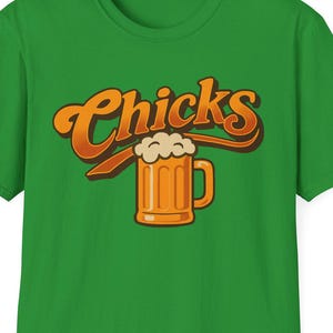 Chicks Beer Unisex T-Shirt, Funny Graphic Tee, Beer Lovers Gift, Casual Summer Wear, Perfect for Parties and BBQs