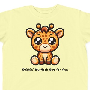 Adorable Stickin' My Neck Out Giraffe Character Toddler T-Shirt: Silly Sayings & Soft Comfort