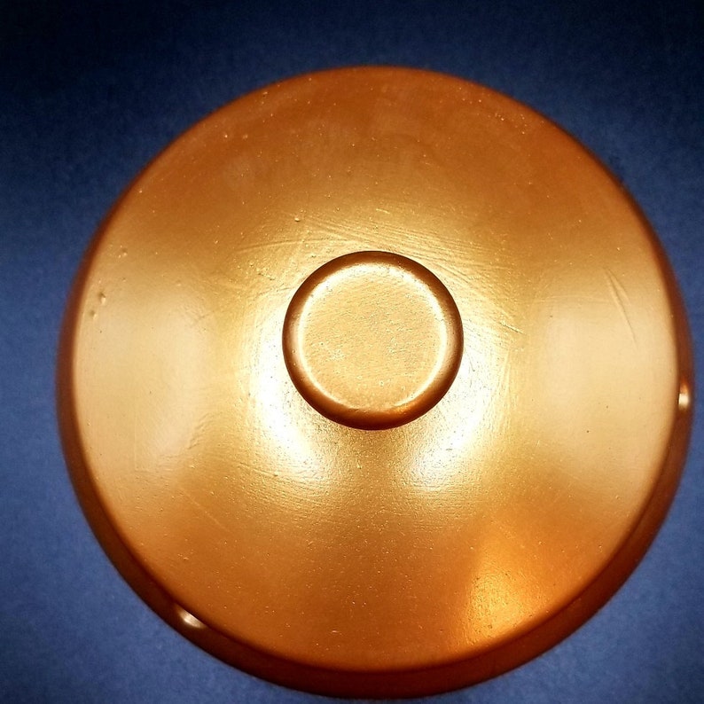 Ashtray With Lid Gold Hand Painted Concrete Container Etsy