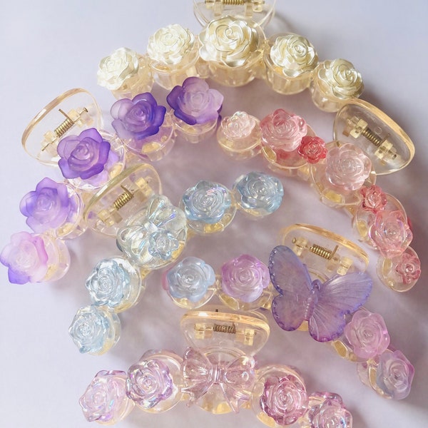 Flower & Butterfly Hair Claw Small main image 1