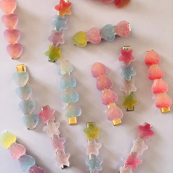 Multi-Pack Gummy Candy Hair Clips - Create Sweet Hair Styles