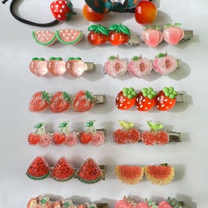 Colorful Gummy Candy Icy Clear Fruit  Handmade Clip Barrette, Korean Hair Claw; Kawaii Fruit Hair Clip, Sweet Hair Accessory, Gift for Her