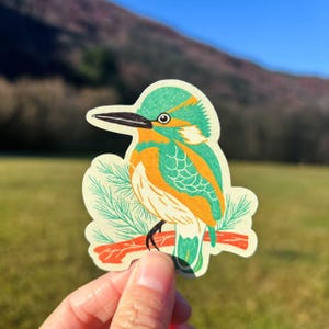 Sticker |  Kingfisher sticker, waterproof sticker, New Zealand sticker, gift
