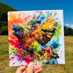 Gift Card | Watercolour Kea card, New Zealand gift card,  gift for bird lovers, NZ gift, paper gift card