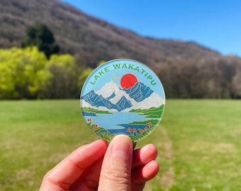 Acrylic Magnet | Lake Wakatipu, fridge magnet, New Zealand gift, gift for Queenstown lovers, parachuting, Queenstown mountain