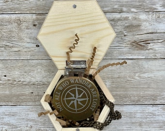 Engraved Compass, Compass Gift, Custom Compass, Personalized Compass, Compass Personalized, functional Compass, Wedding Gift, Christmas Gift