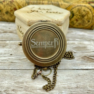 Custom Compass, Functional Brass Compass, Personalized Engraved Compass, Anniversary Gift, Birthday Gift, Valentines Day Gift, Wedding Gift