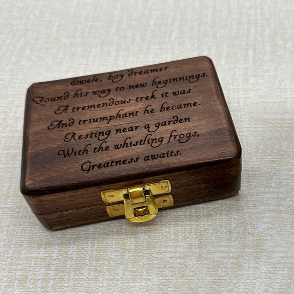 Compass Box, Vintage Empty Wooden Box, Box for 2 inch Compass, Custom Wooden Box for Compass, Handwriting or Custom design engraving on Box