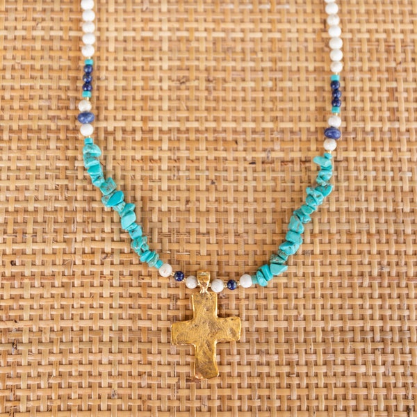 Southwestern Inspired Turquoise & Lapis Necklace