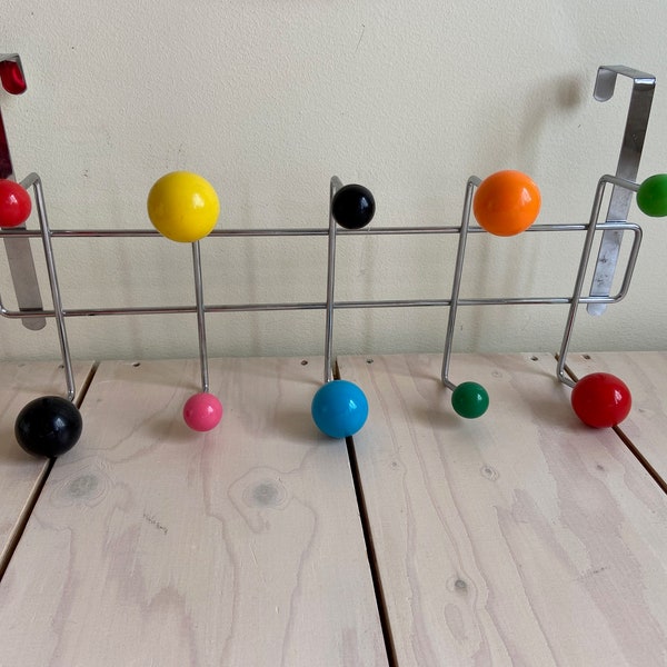 Jufhamvintage- vintage coat rack- Colourful vintage sputnik door coat rack- Space Age atomic design