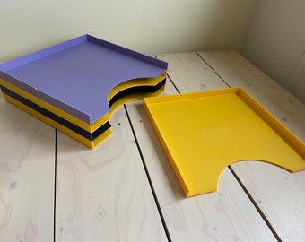 Jufhamvintage- Set of 4 DBGM Tico Audiograph  Lp Record Vinyl holders- stackable boxes for the storage of LP records.