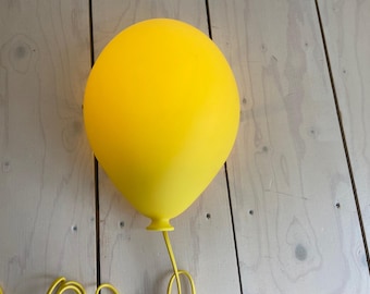 Jufhamvintage- Vintage Ikea Drömminge yellow balloon lamp - 1990s pop art wall lamp- bedside lamp-night lamp kids room