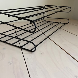 Vintage Ikea Frän Shoe Rack: Mid-Century Modern Black Metal Wire Shelf