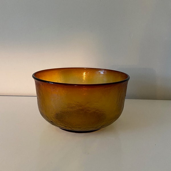 jufhamvintage- Large vintage bowl Arcoroc Sierra - 70s amber colored bowl