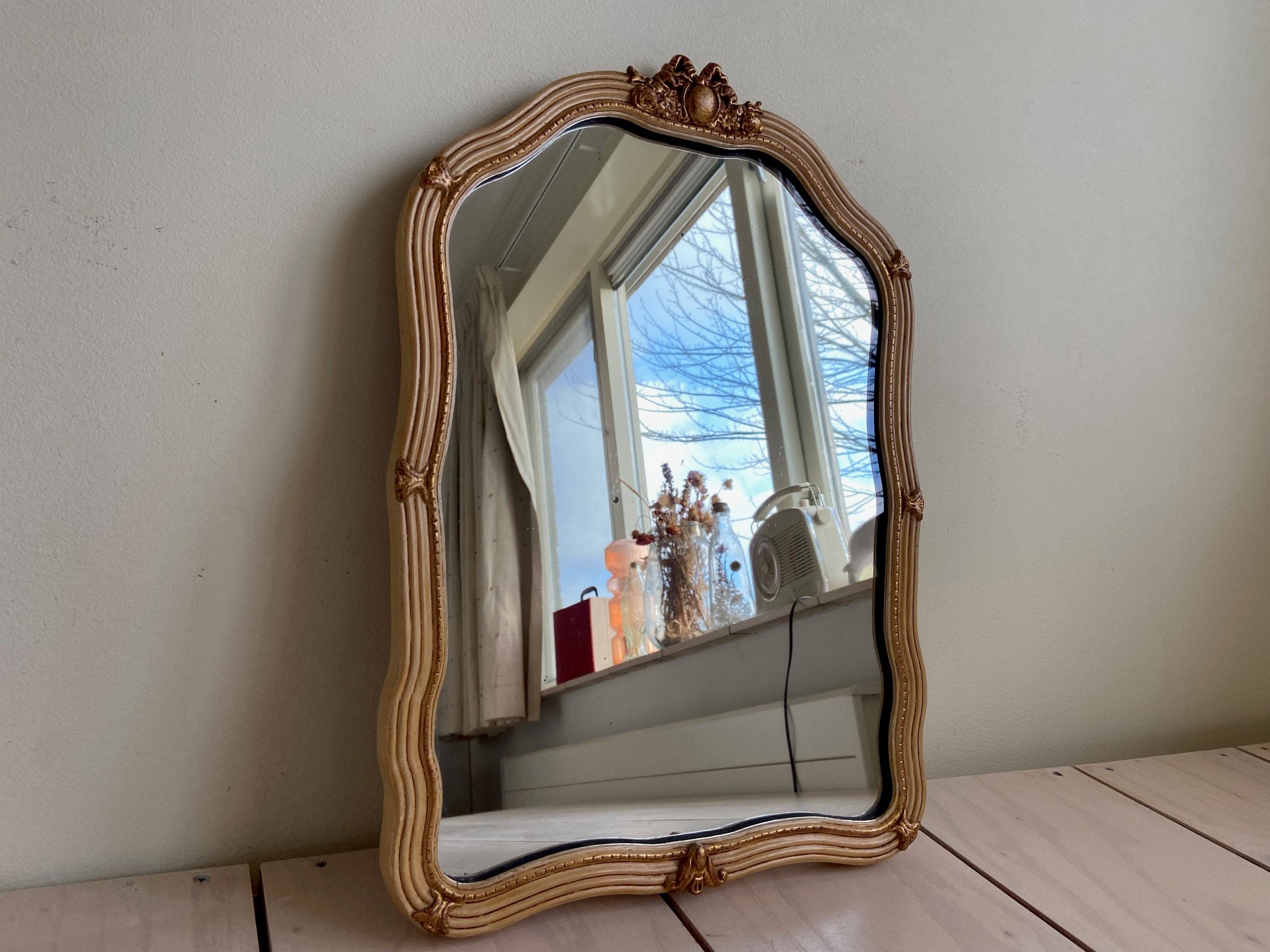 Specchio vintage da parete 59x48x3 cm Specchio da parete in legno massello  Specchio bagno e specchio camera da letto