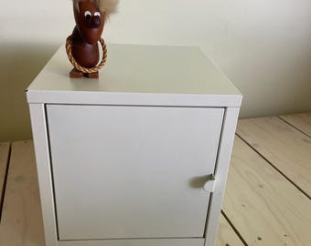 Jufhamvintage- Vintage  Ikea Lixhult white small metal cabinet designed by Jon Karlsson