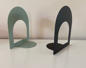 jufhamvintage- Set of 2 Metal  Bookends- Grey and Black Book Organizers, retro, Ikea