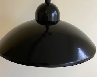 jufhamvintage- Vintage WLP schwarze Metall Hänge Lampe Pull Pendel- Rolly 70er Jahre Pendelleuchte