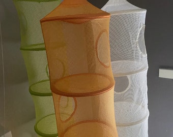 Jufhamvintage-Vintage IKEA PS Fängst grote oranje opbergruimte - Mesh Speelgoedhouder jaren 1990