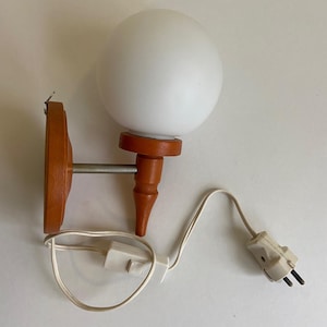 Jufhamvintage- vintage wall lamp with glass shade- 70s glass boll lamp