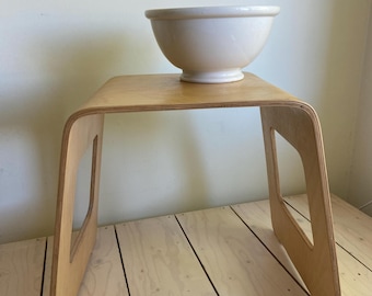 Jufhamvintage - Taburete/mesita auxiliar/mesita de noche/mesa de noche Benjamin de Ikea, estilo vintage, de abedul laminado, años 90.