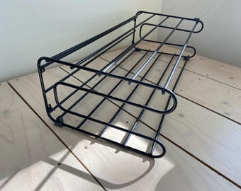Vintage Ikea Frän Shoe Rack: Mid-Century Modern Black Metal Wire Shelf