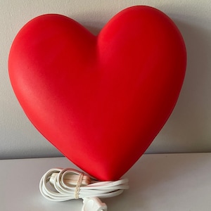 Jufhamvintage-  Vintage IKEA decorative wall lamp &quot;Smila Hjärta&quot; - Red Heart Lamp- 90s- Pop Art style- bed side lamp- night lamp