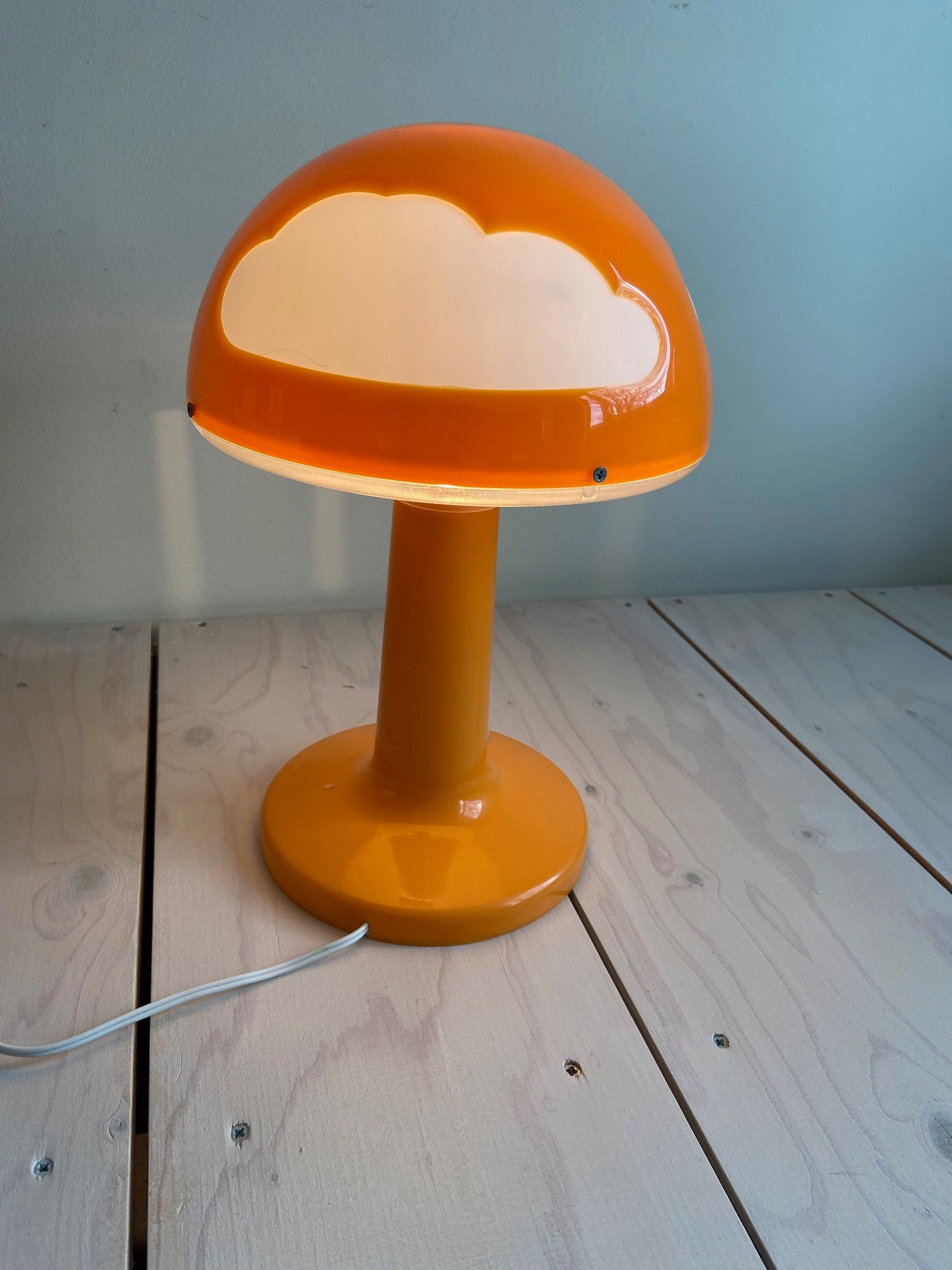 Jufhamvintage- Vintage Ikea Orange Cloud Lamp Skojig- Children's