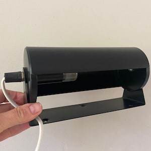 Jufhamvintage- Vintage Ikea Bedside Lamp: Black Metal Rotating Shade, Type V413