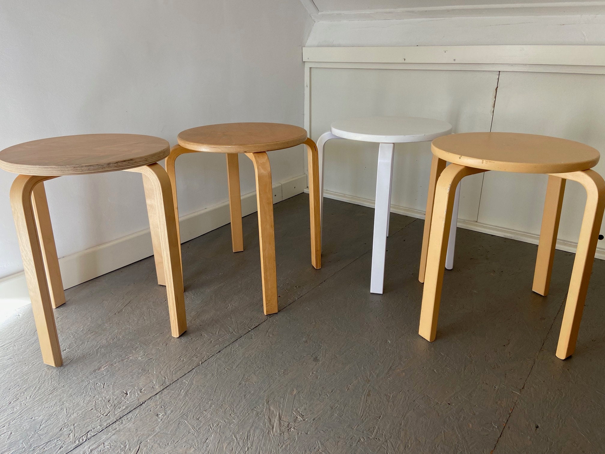 Jufhamvintage- Vintage Ikea Frosta Stools-alvar Aalto Style