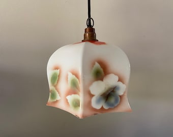 jufhamvintaage- vintage glass pendant light- 60s hanging lamp