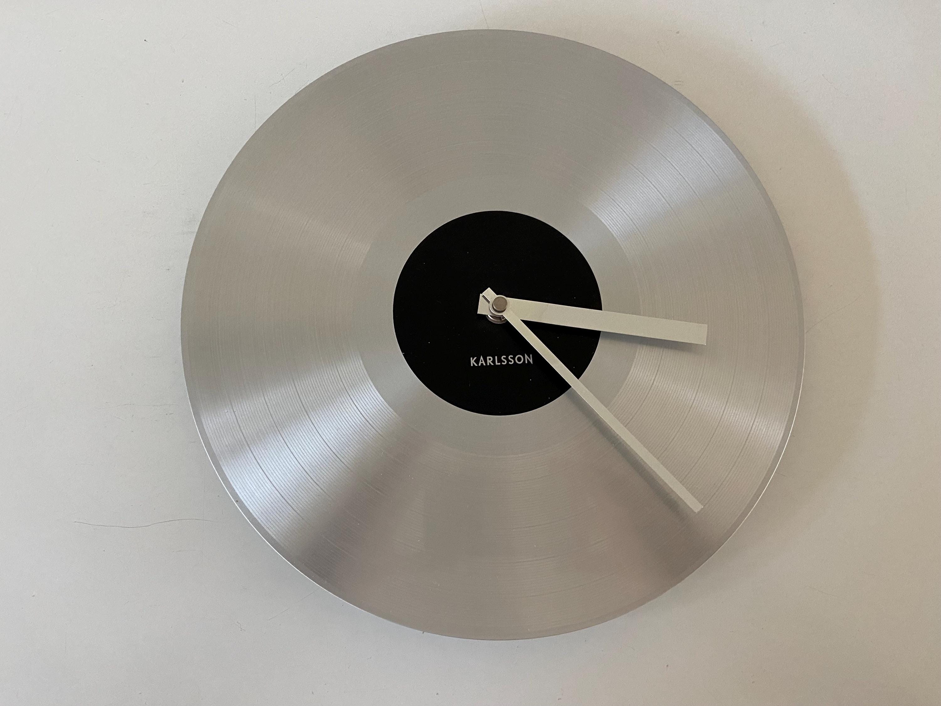 Jufhamvintage- Vintage Karlsson Wall Clock- Platinum Record Clock