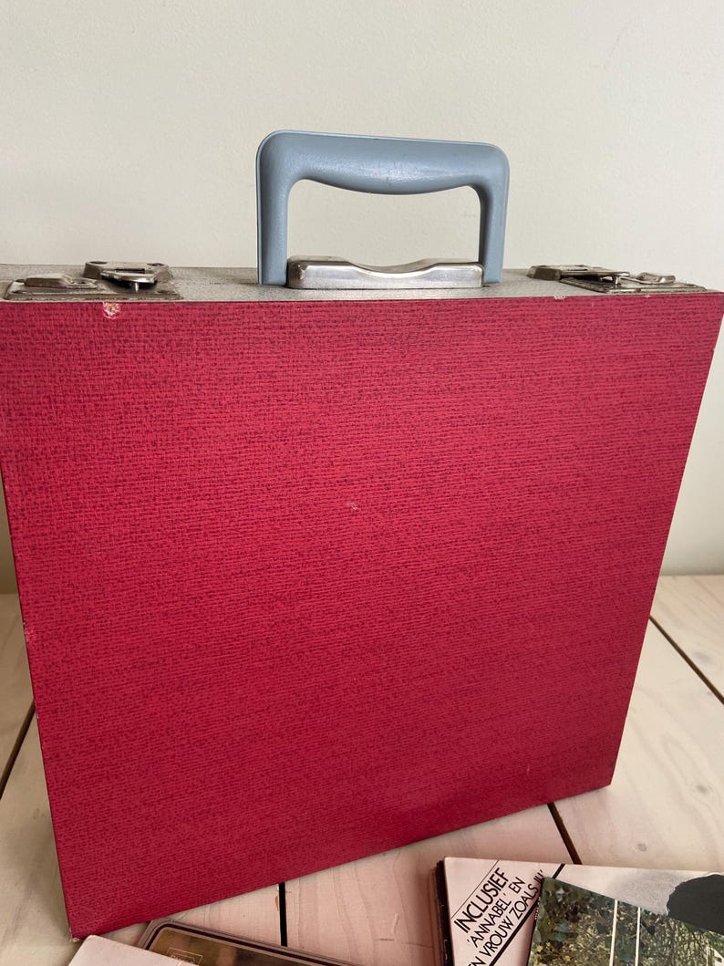 Jufhamvintage- Vintage Red and Grey Vinyl Record Case - 1960s LP Case ...
