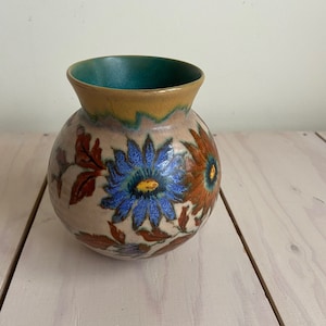 Jufhamvintage- vintage flower pot Gouda Holland- Gouda Pottery from the 1920s- Art Deco vase