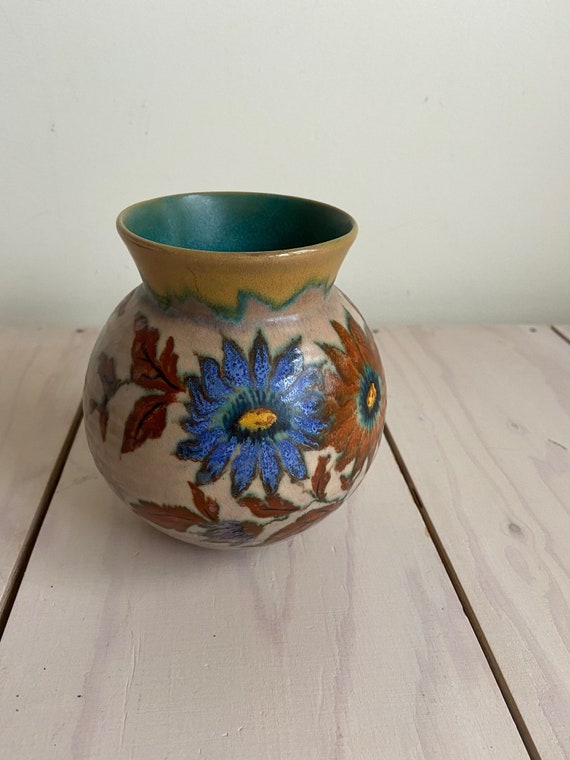 ビンテージgouda pottery Holland flower base Jufhamvintage- Vintage Flower Pot Gouda Holland- Gouda