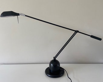 jufhamvintage- Vintage Stilplast Italy desk lamp-  80s Italian Designer Lamp- Black Metal Adjustable Desk Lamp- vintage modernist table lamp