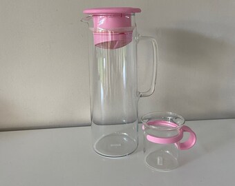 Jufhamvintage- Brocca per infusione in vetro Bodum rosa