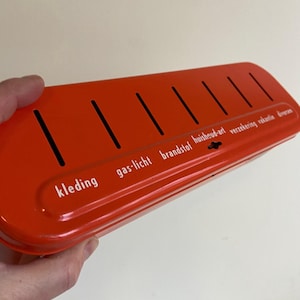 jufhamvintage- Dutch orange cash box- vintage Orange Brabantia household budget divider- savings box- Brabantia Holland, 70s