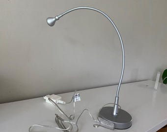 Jufhamvintage- Vintage IKEA Jansjo Desk Lamp - Aluminium colored reading lamp with a flexible goose neck-  Designers Efverlund / Jelinek