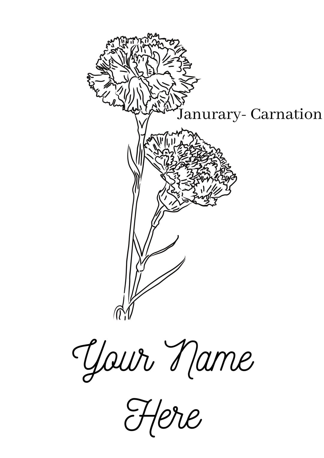 Personalized Birth Flower Wall Art Download Etsy