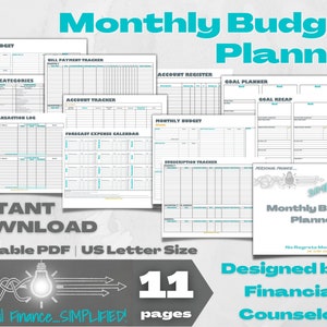 Monthly Budget Planner | Budget by Month Kit | Budget Essentials | Money Tools | Finance Planner