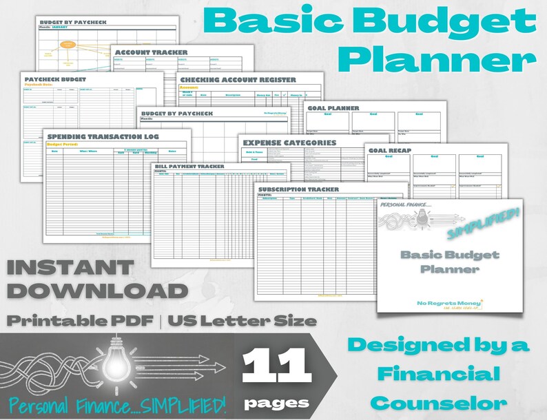 BASIC BUDGET PLANNER | Beginner Budget Planner | Budget Essentials ...