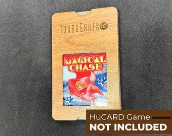 Caja de presentación para TurboGrafx-16 y PC Engine HuCARD / Estuche de madera auténtica para juegos / Almacenamiento para coleccionistas / Exhibición magnética segura / Regalo para juegos retro
